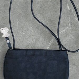 TOUS Vintage Minimalist Canvas Crossbody Bag, Teddy Bear Bag Charm